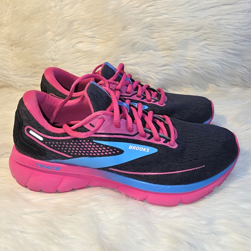 Brooks Trace 2 Women's Size 8 B Running Shoes Black Pink Blue 1203751B040